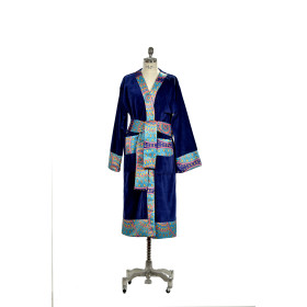 Accappatoio in velour con inserti