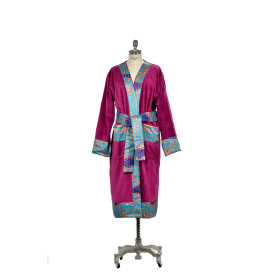 Accappatoio in velour con inserti