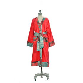 Accappatoio in velour con inserti