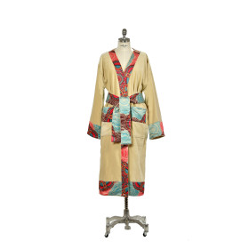 Accappatoio in velour con inserti