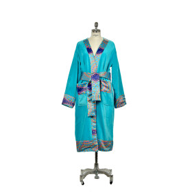 Accappatoio in velour con inserti