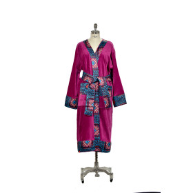 Accappatoio in velour con inserti