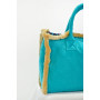 Borsa mare velour con frange