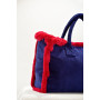 Borsa mare velour con frange