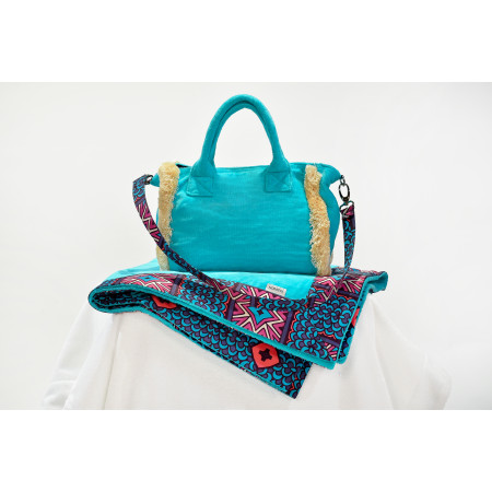 Borsa mare velour con frange