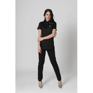 Casacca in cotone personalizzato con logo donna - estetiste e parrucchieri